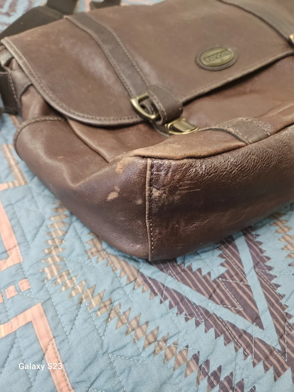 Fossil Men's Brown Leather Messenger Bag - Classic Crossbody